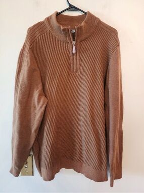 Paul Jones brown 1/4 zip sweater size mens xxl